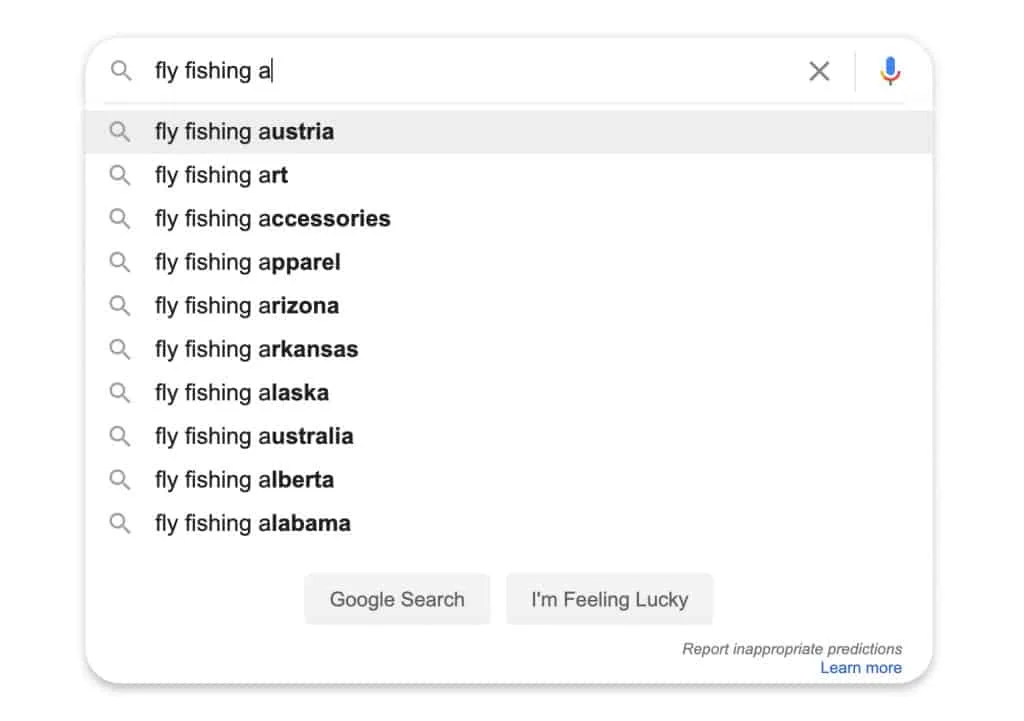 Google Autosuggest Feature Advanced