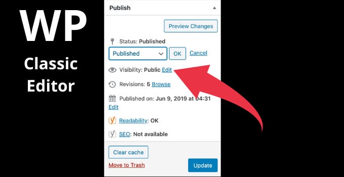 Unpublish Post in WordPress Classic Editor