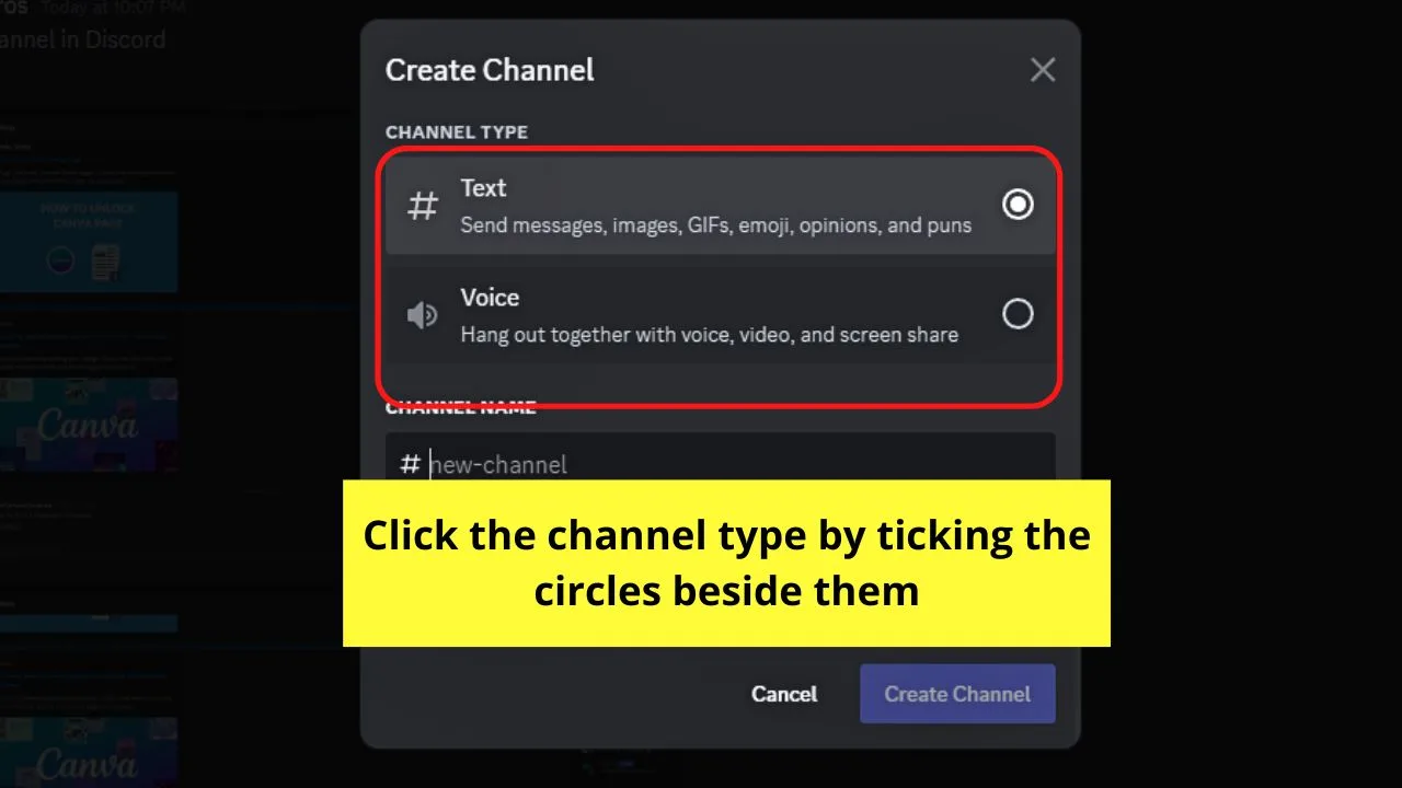 How to Add a Channel on Discord Step 3