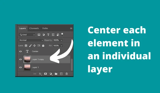 Center elements in individual layers