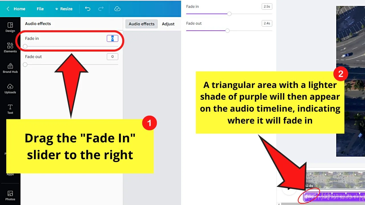 How to Fade In Audio in Canva Step 3
