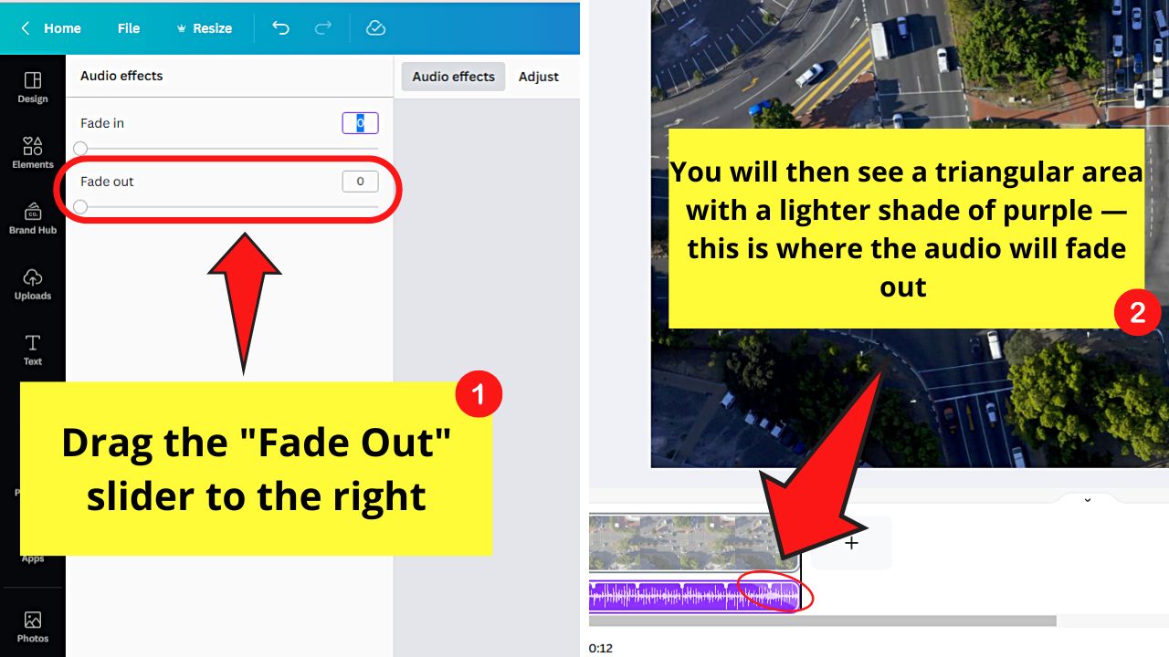 How to Fade Out Audio in Canva Step 3