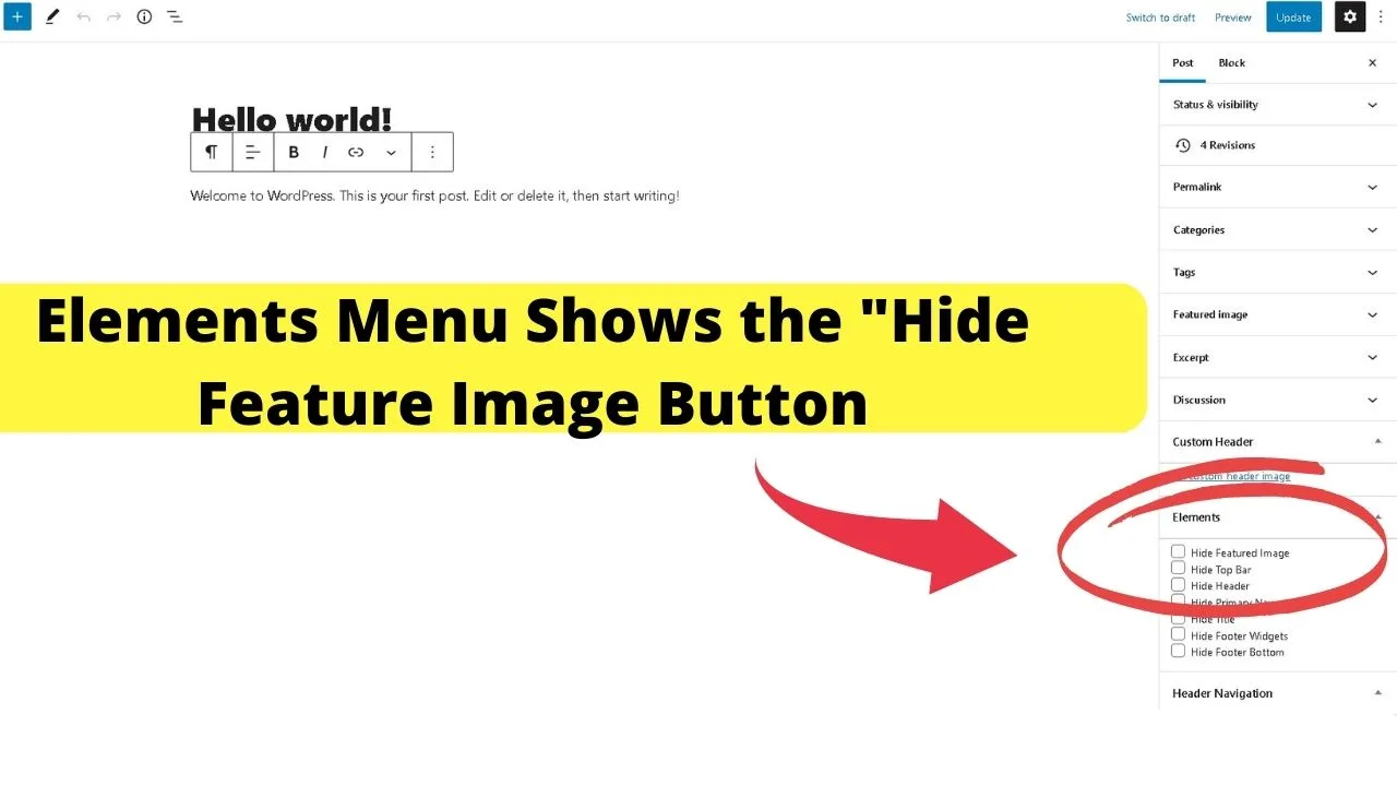 1 - Hide Feature Button in WP Editor