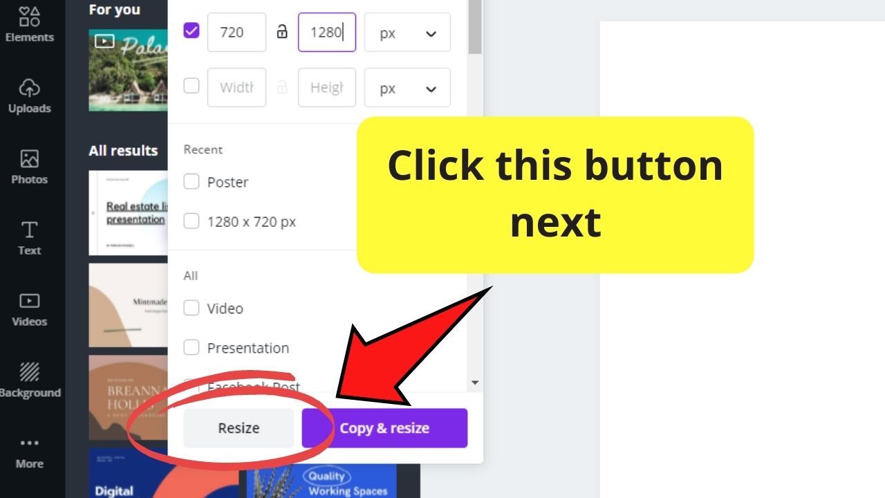 how to change picture size on google docs