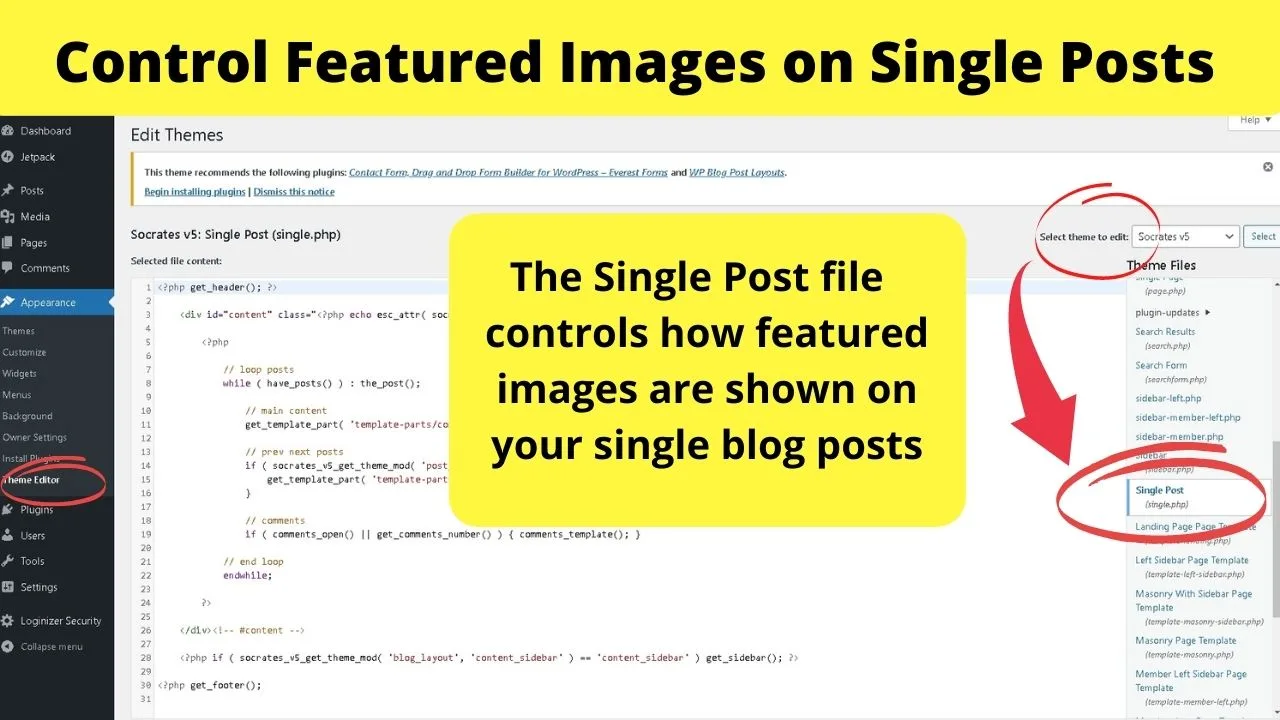 5 - Control Featured Images on Single Posts