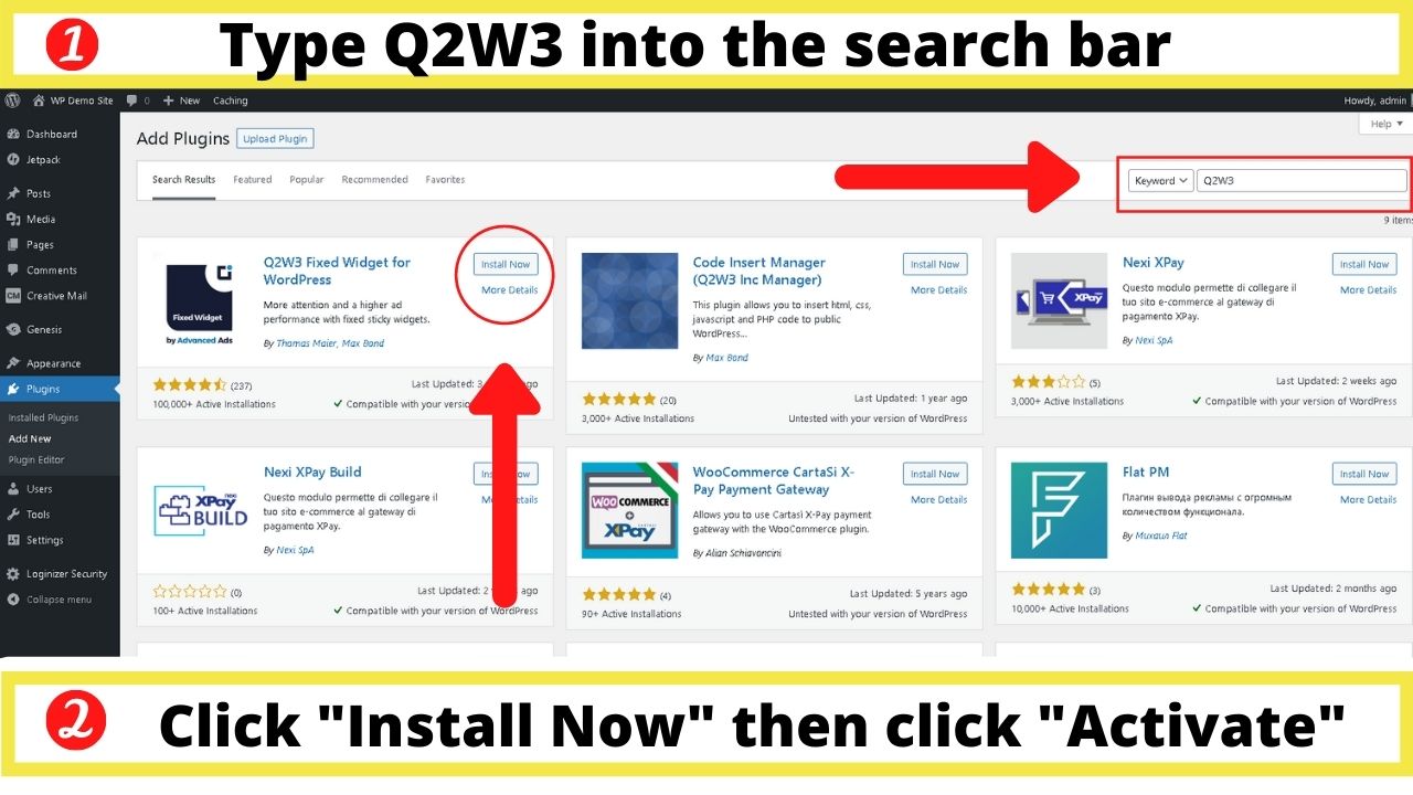 Q2W3 plugin search