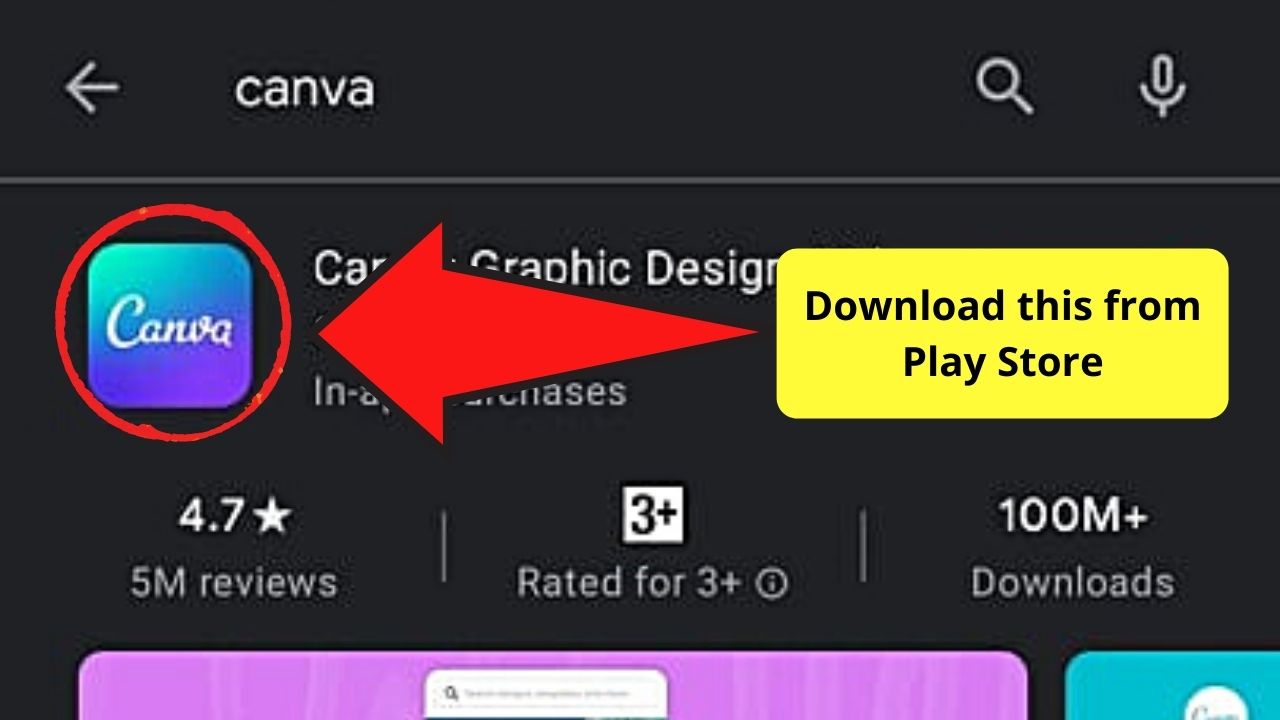 Downloading Canva from Play Store