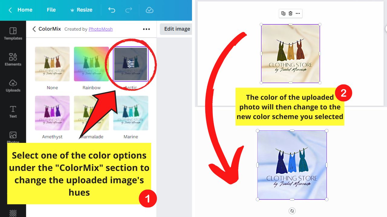 How to Change Color of Uploaded Image by Using Color Mix Step 4
