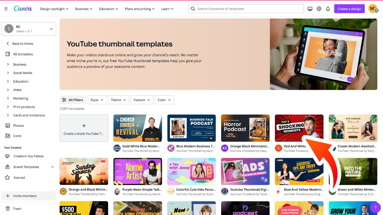 How to Use a Canva Template to Create a YouTube Thumbnail Step 4