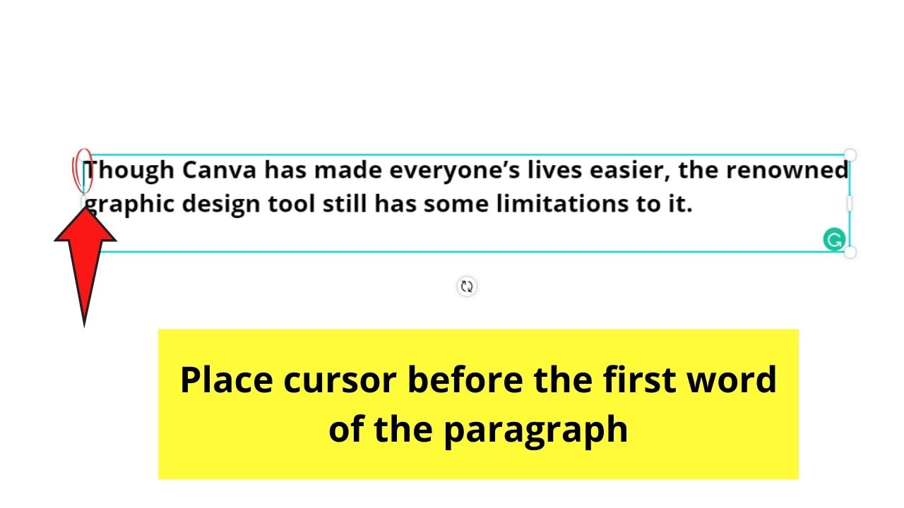 How to Indent in Canva Text Box Step 3