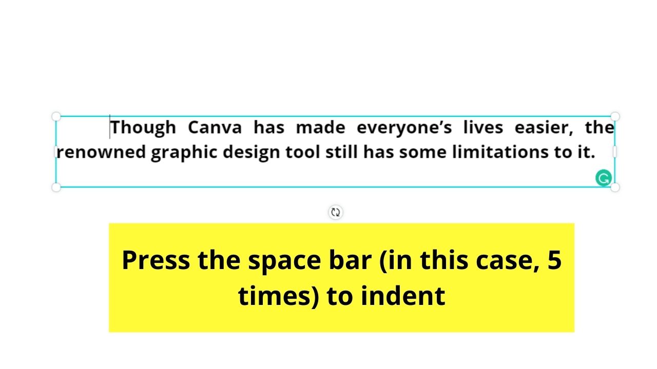 How to Indent in Canva Text Box Step 4
