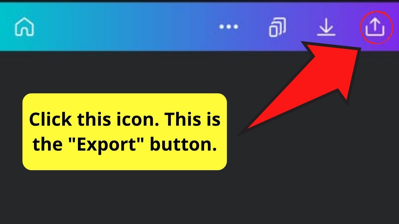 Tapping Export Button