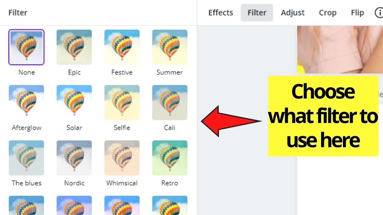 Choosing Image Filter