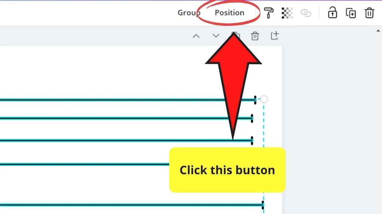 Clicking on the Position Tab