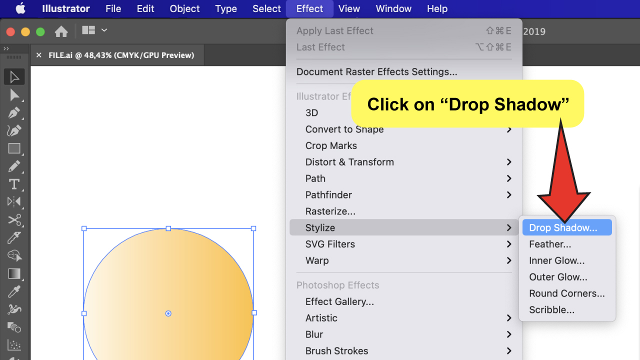 Create Drop Shadows in Illustrator Step 2