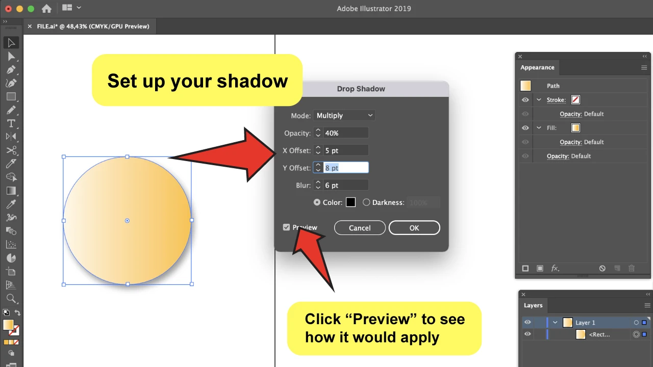 Create Drop Shadows in Illustrator Step 3