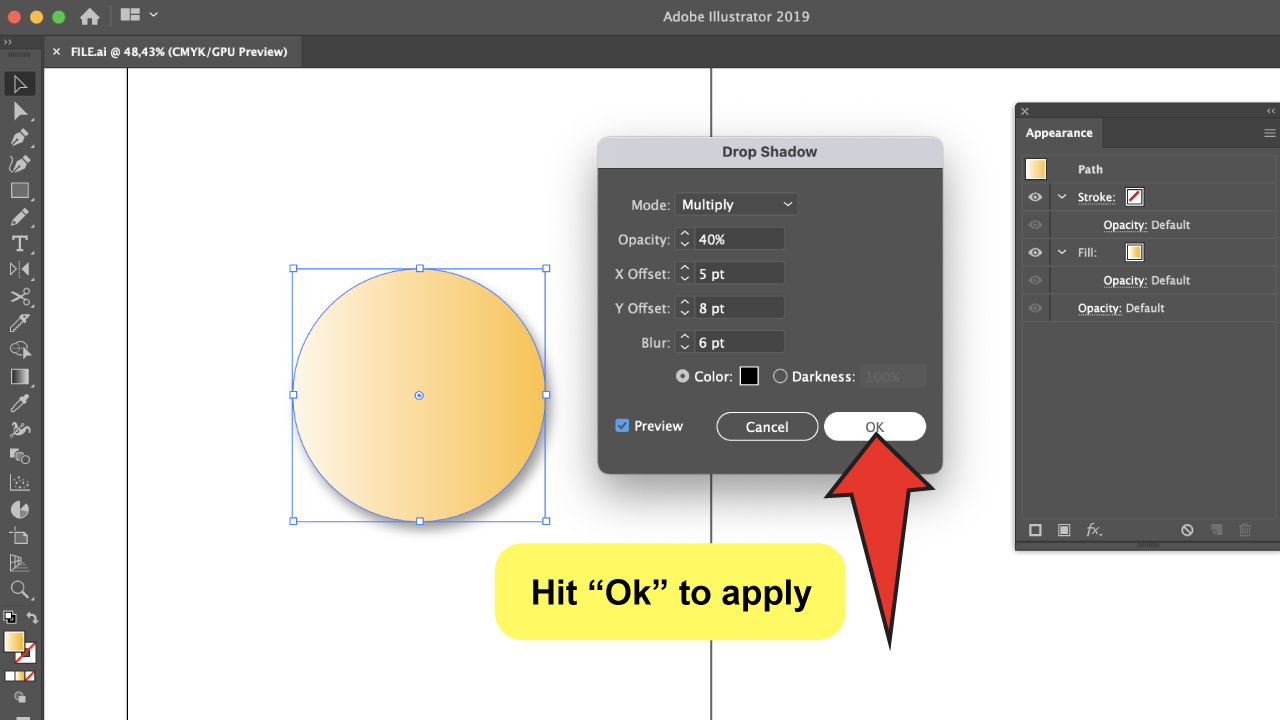 Create Drop Shadows in Illustrator Step 4