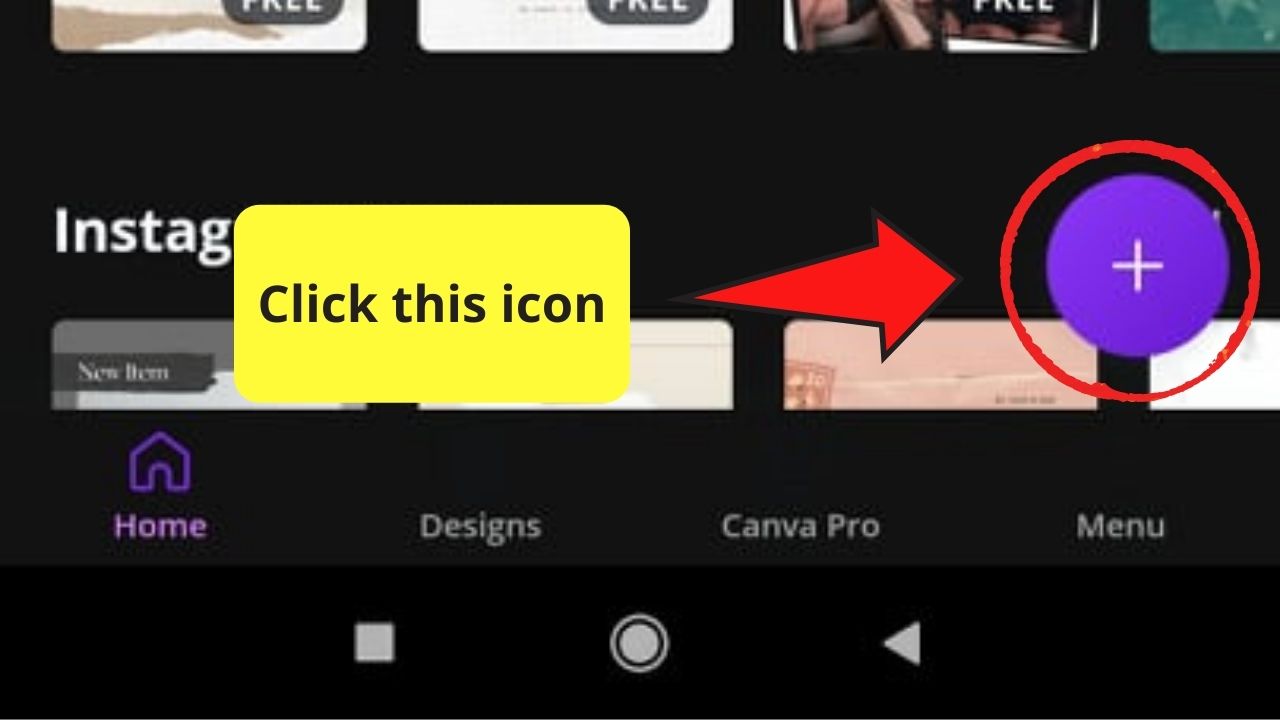 Creating New Design in Canva App