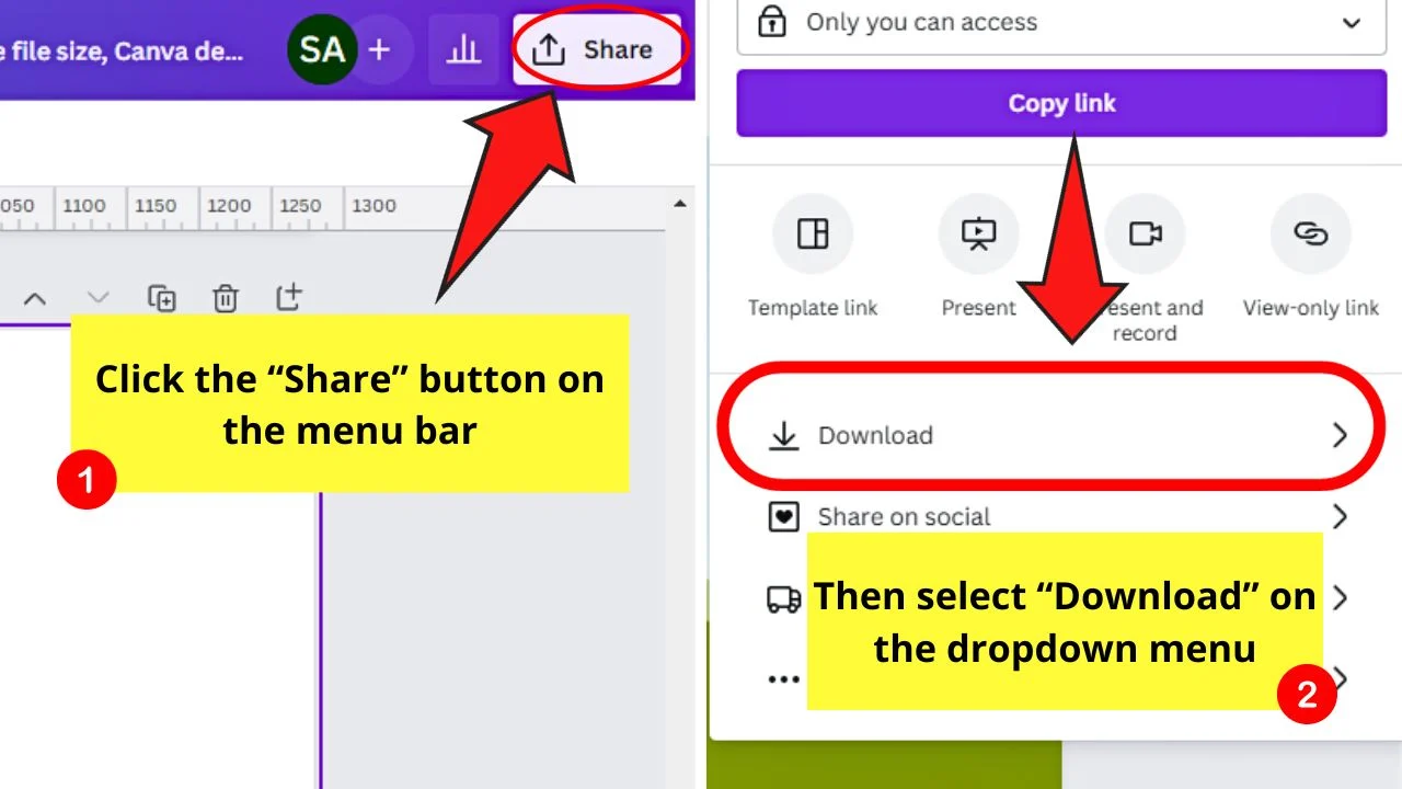 How to Reduce the File Size in Canva Step 1