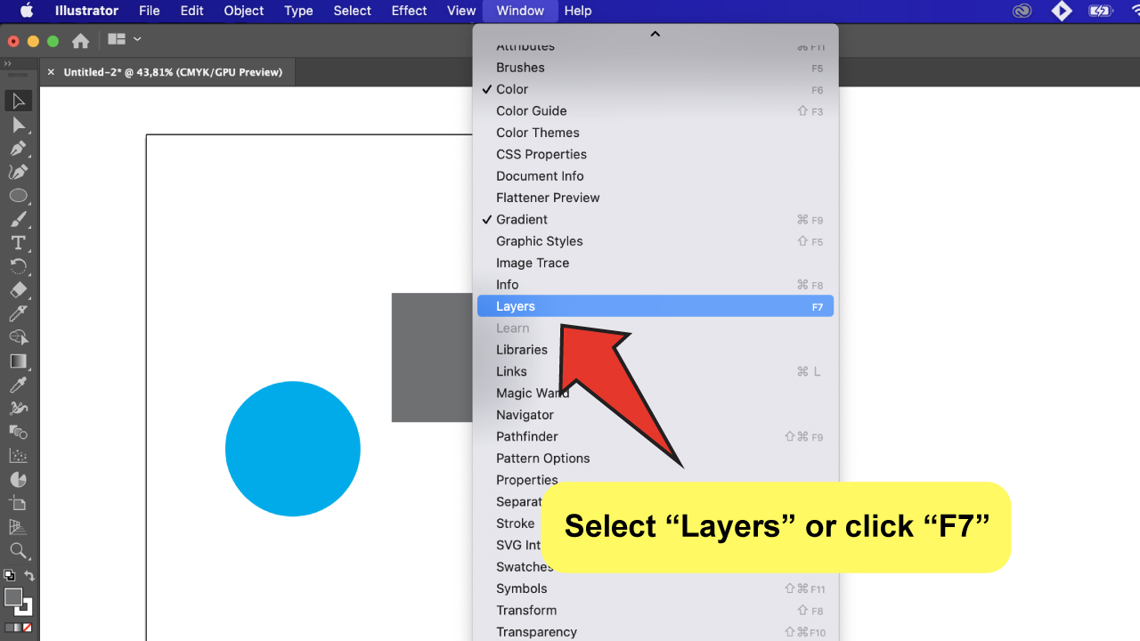 Merge Layers in Illustrator Step 2