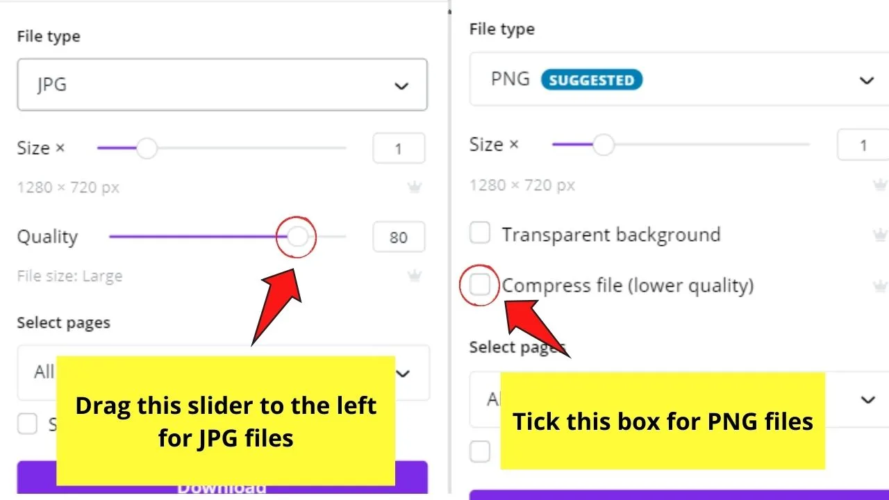 How to Reduce the File Size in Canva Step 3