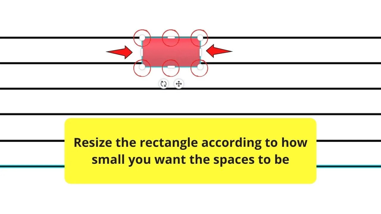 How to Evenly Space Elements in Canva Using a Rectangle Step 2