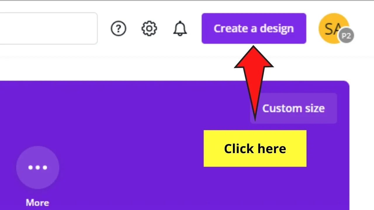Tapping Create a Design Button