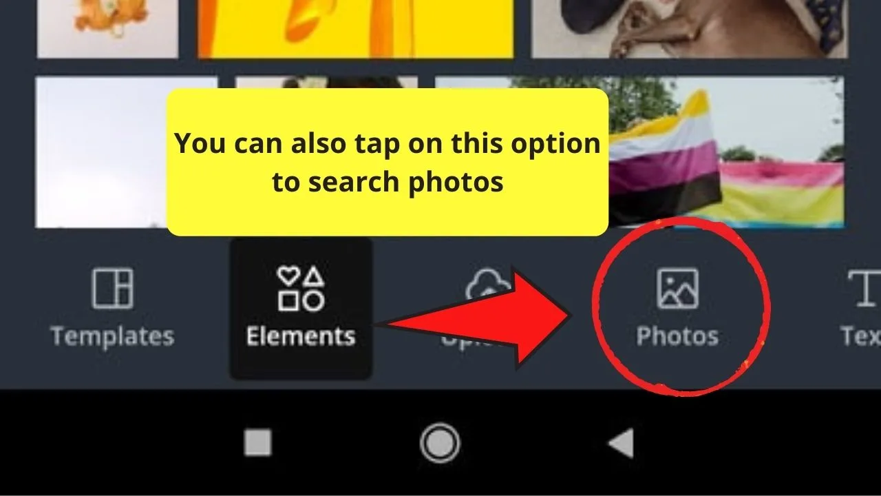 Tapping on Photos Tab