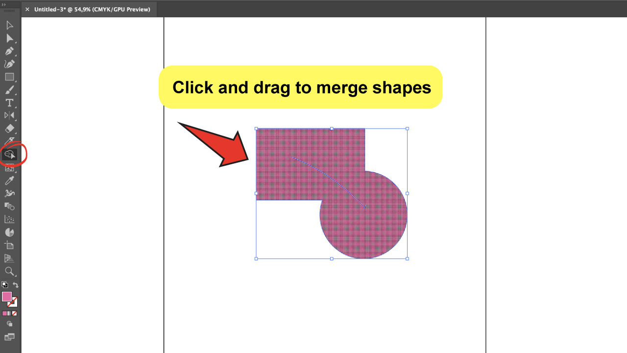 Use the Illustrator Shape Builder Tool Step 3 A- Merge