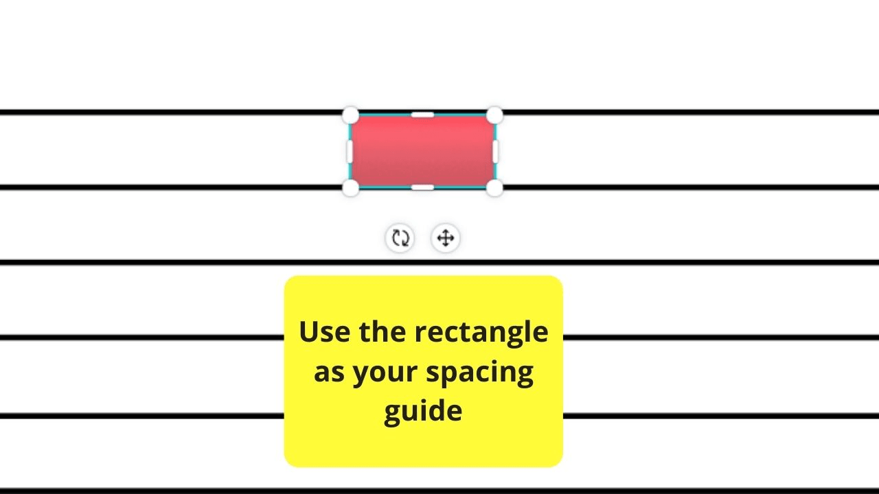 How to Evenly Space Elements in Canva Using a Rectangle Step 3