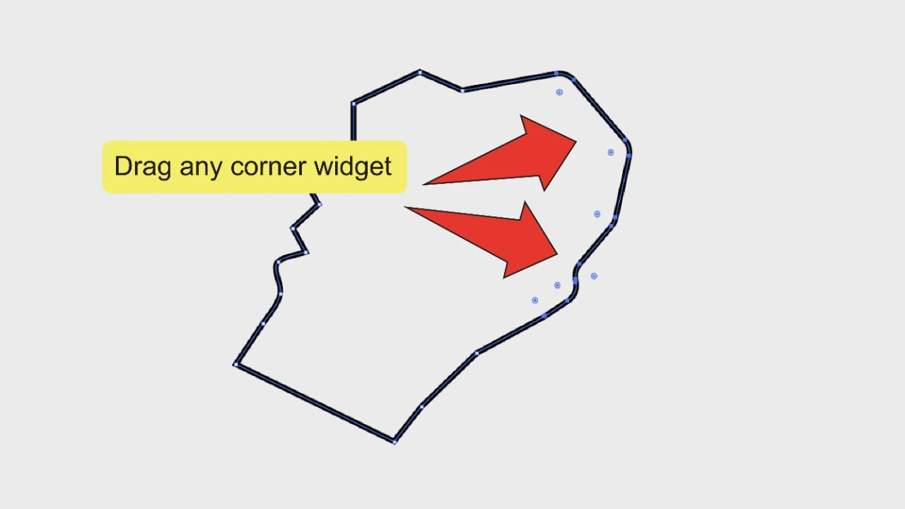 4. Smoothing Edges In Illustrator Using The Corner Widget Step 3