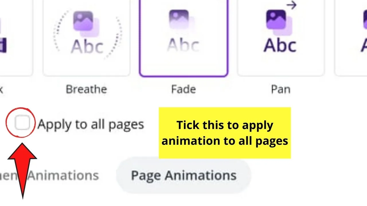 Apply Animation to All Pages