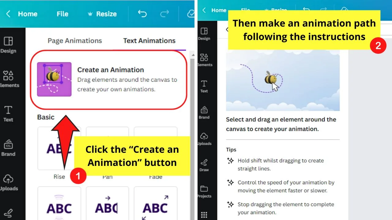 How to Make GIFs in Canva by Adding Animations Step 3