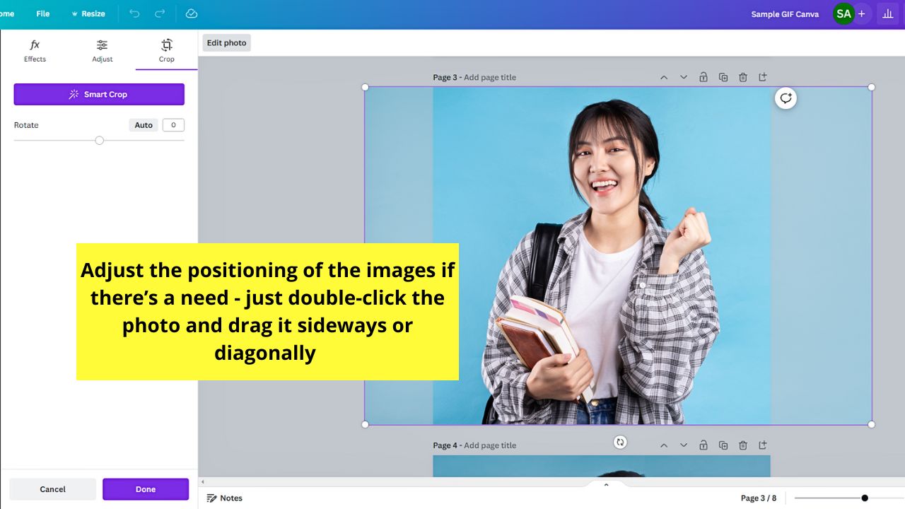 How to Make GIFs with Photos in Canva Step 6
