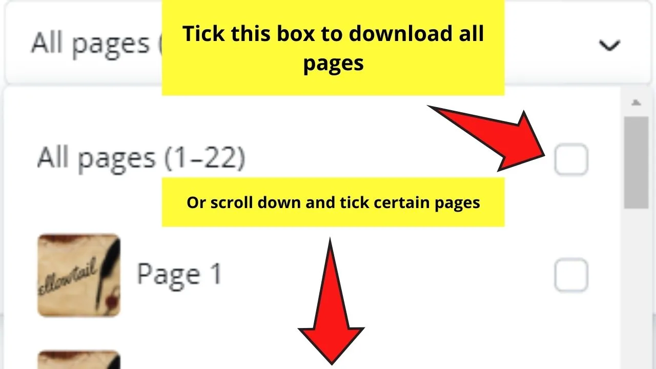 Selecting Pages to Download