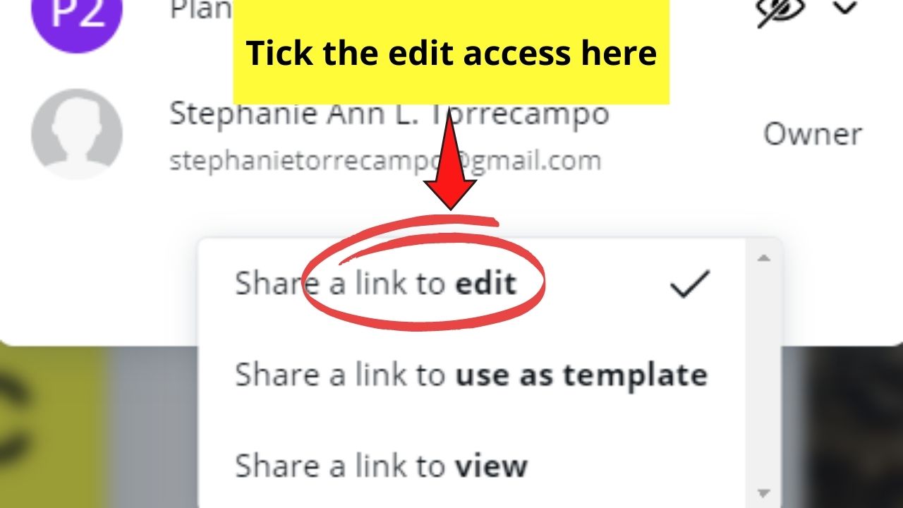Ticking Edit Access