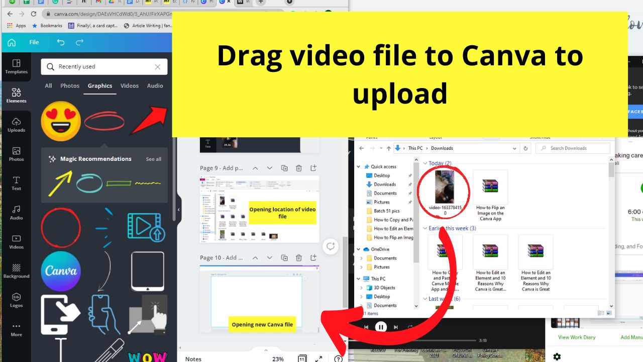 Canva’s Shortcut to Upload a Video to Canva Step 3