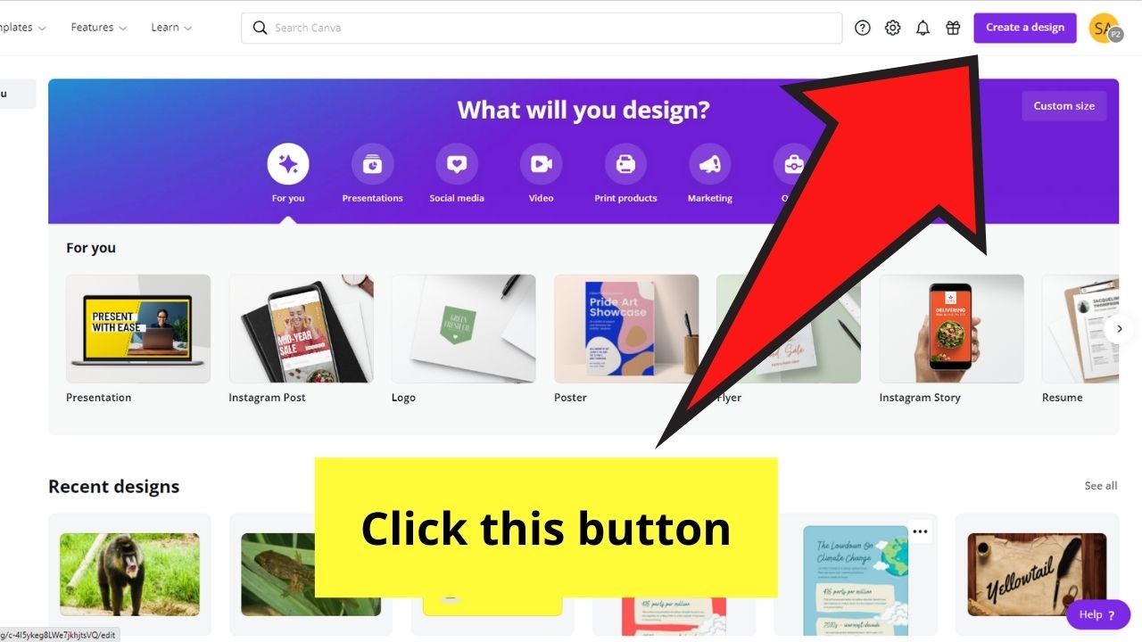 Create a Design Button in Canva