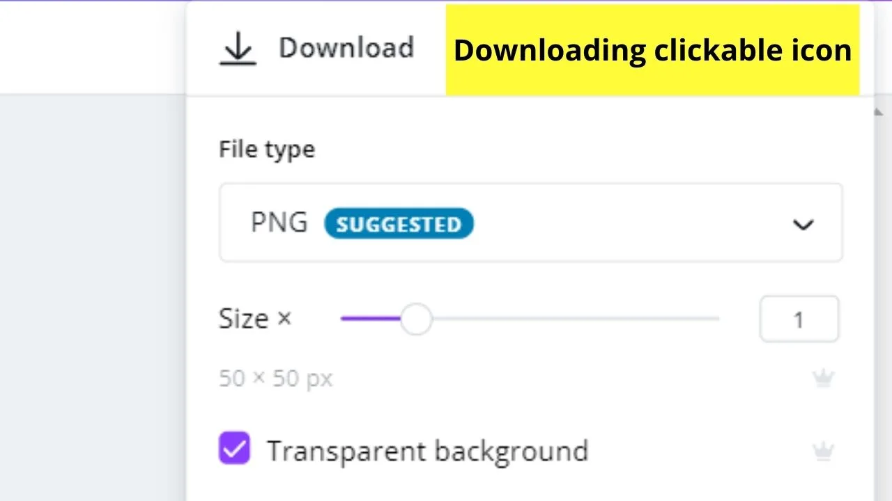 Downloading Clickable Icon