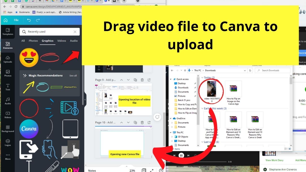 Dragging Video to Canva