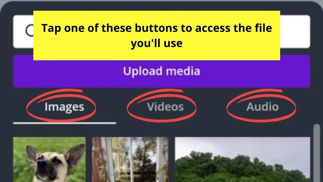How to Access Uploads on Canva App Accessing Uploads in the Editor Page Step 3
