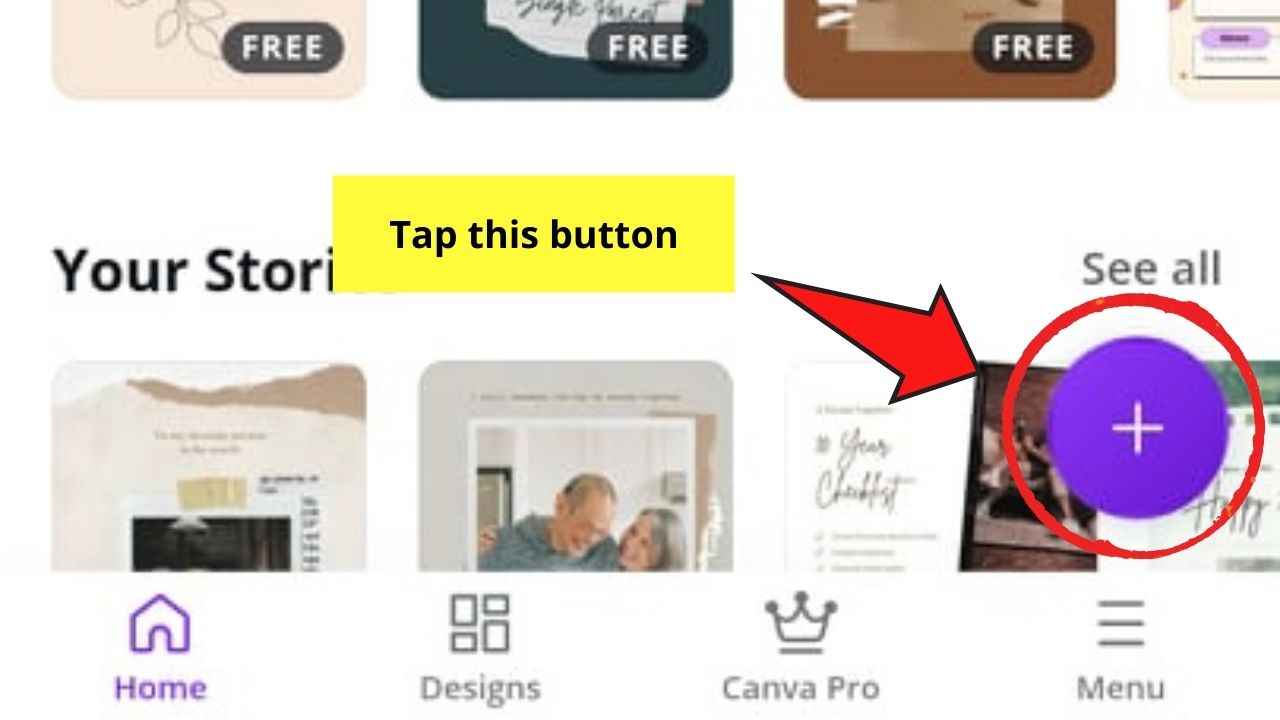 How to Add Music on Canva App Adding Music from Canva's Audio Gallery Step 1.1