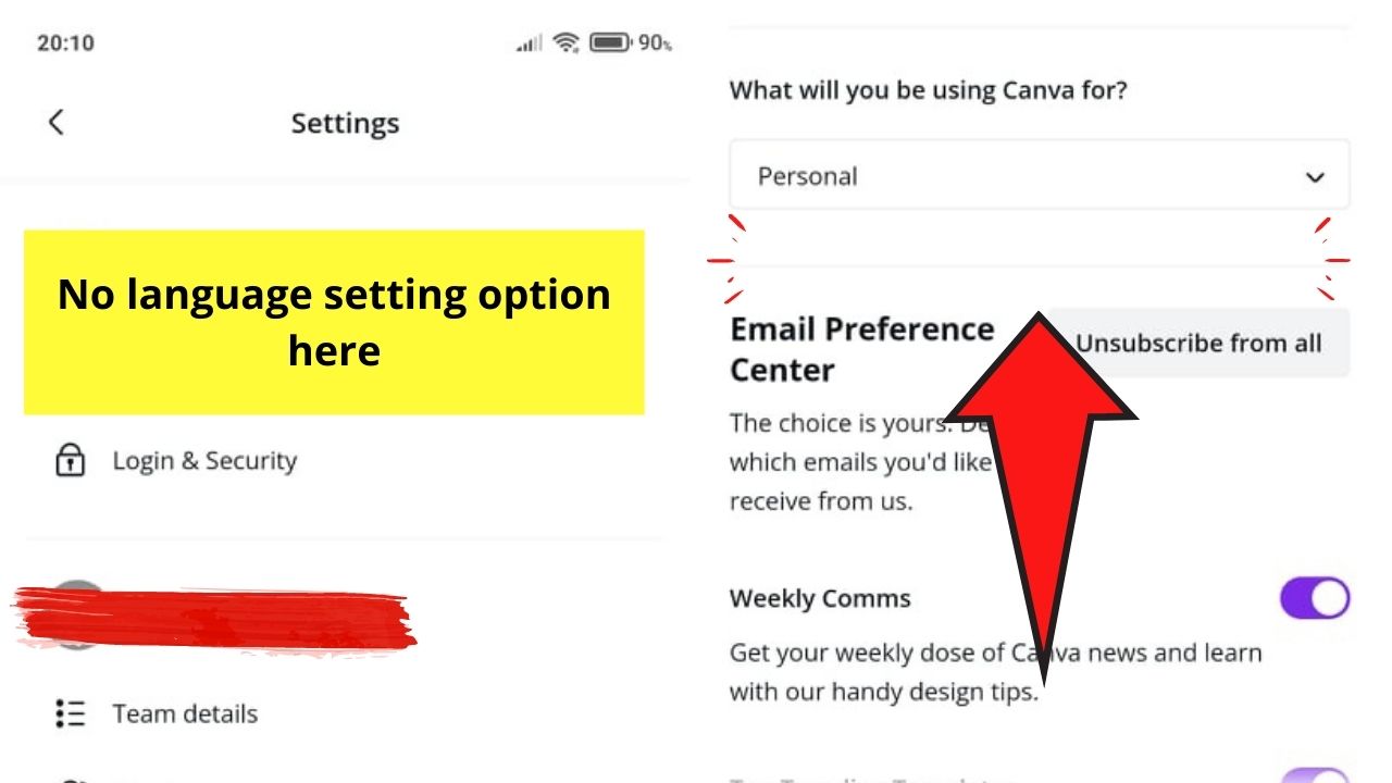 How to Change the Language on Canva App Not Applicable