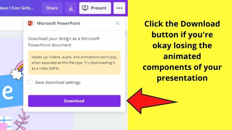 how to download canva presentation as ppt with animation