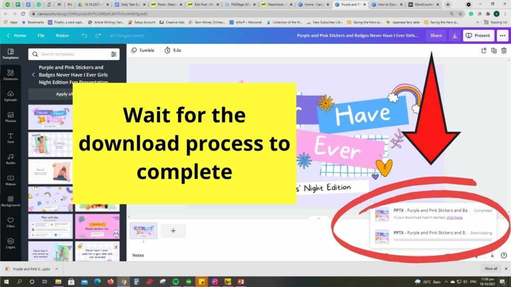 how to download canva presentation with video