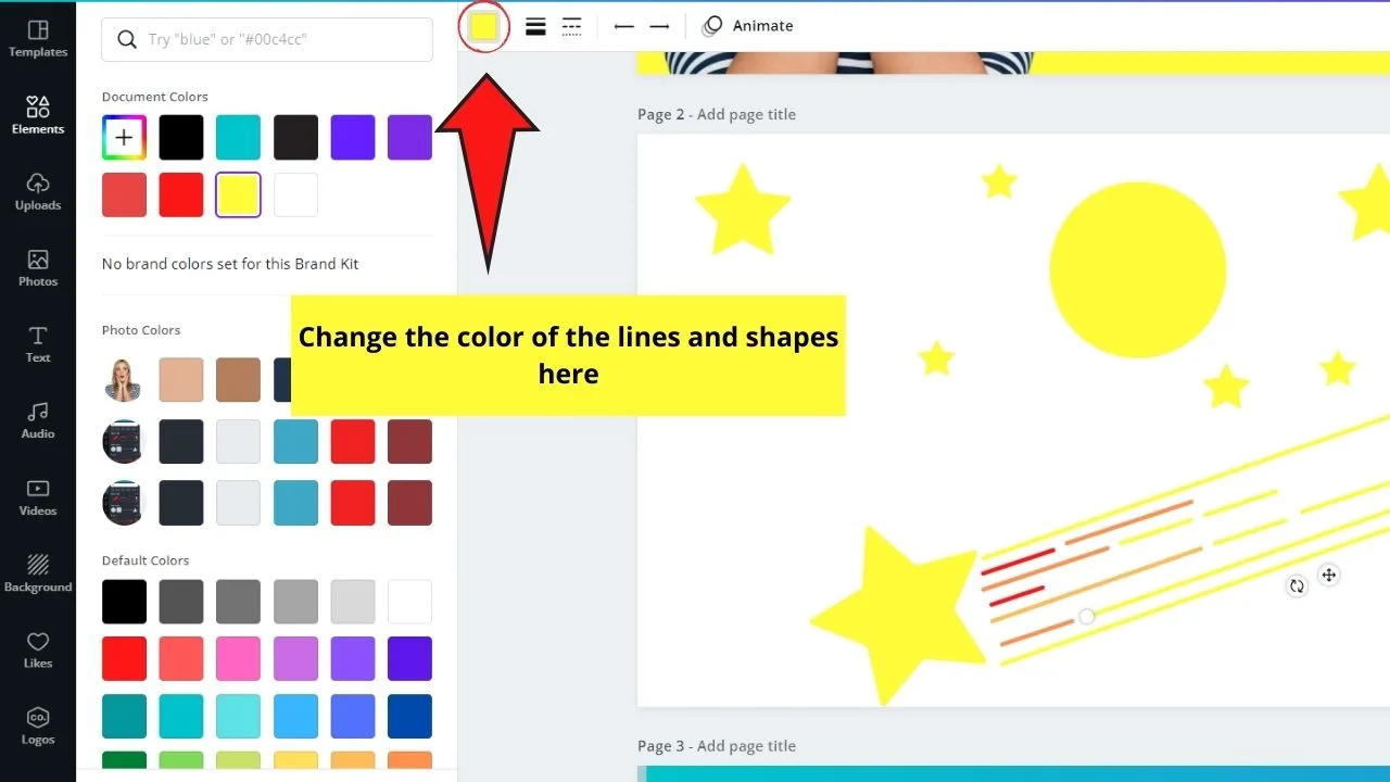 How to Draw on Canva Step Using Lines and Shapes Step 4.2