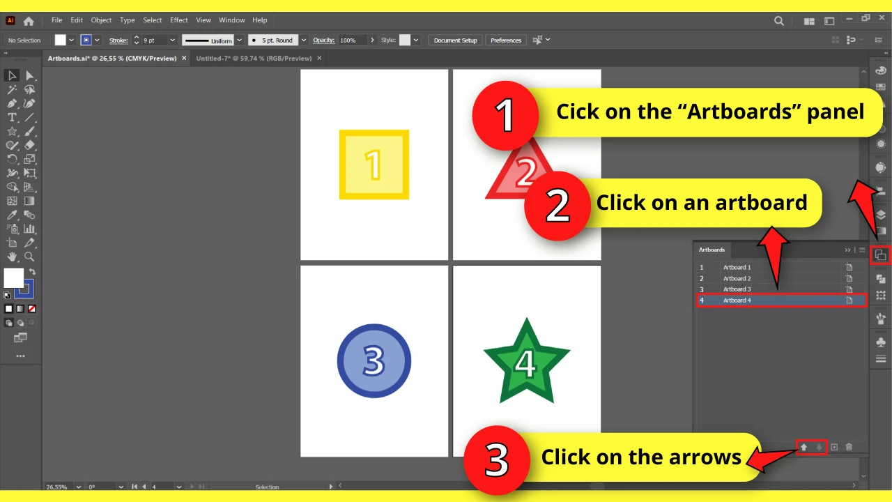 How to Renumber Artboards in Illustrator Step 1
