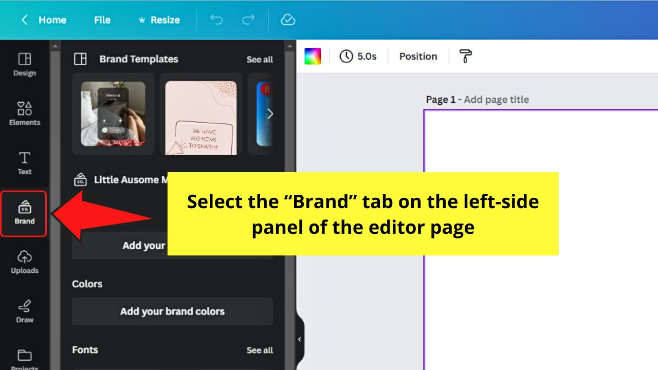 How to Use Brand Kits in Canva Step 2