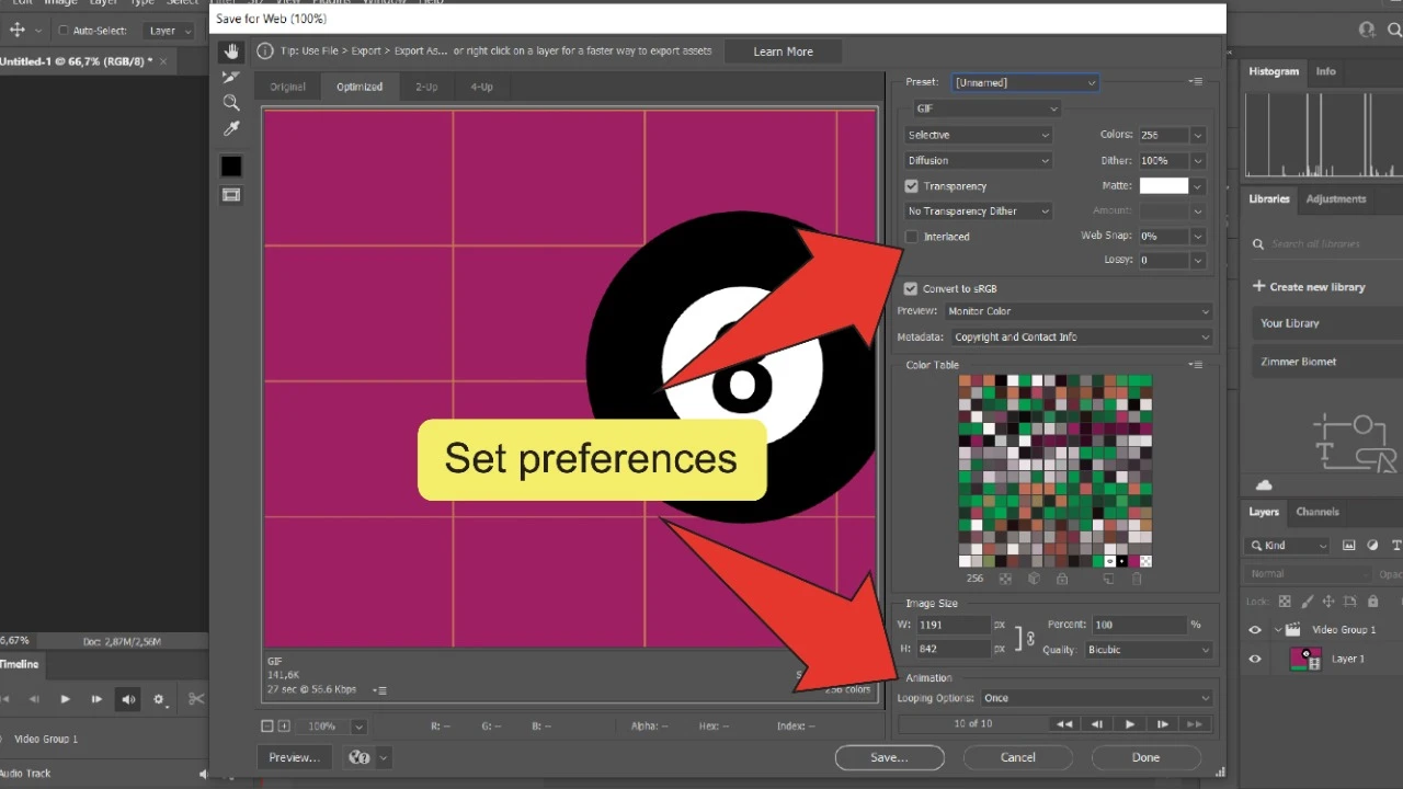 How to make a GIF in Illustrator Step 18