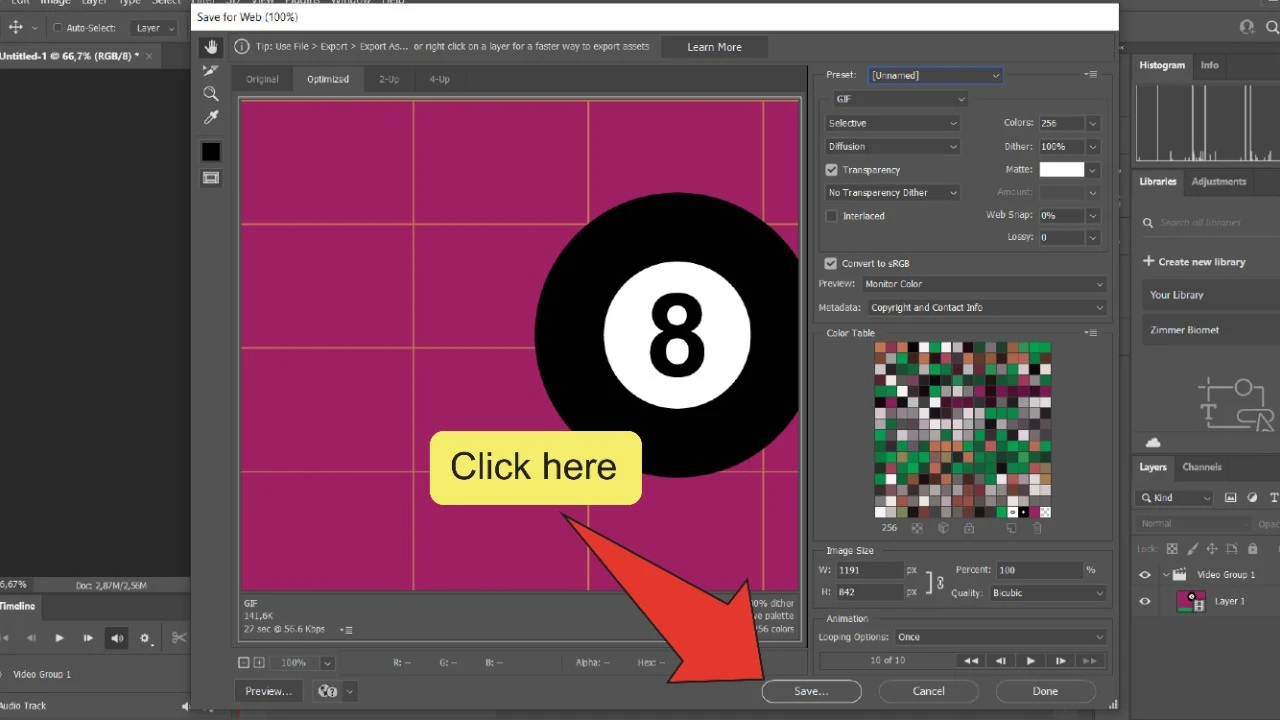 How to make a GIF in Illustrator Step 19